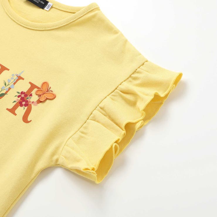 ちょうちょモチーフFLEURロゴ天竺フリル袖Tシャツ(90~160cm) | BeBe | 詳細画像16 