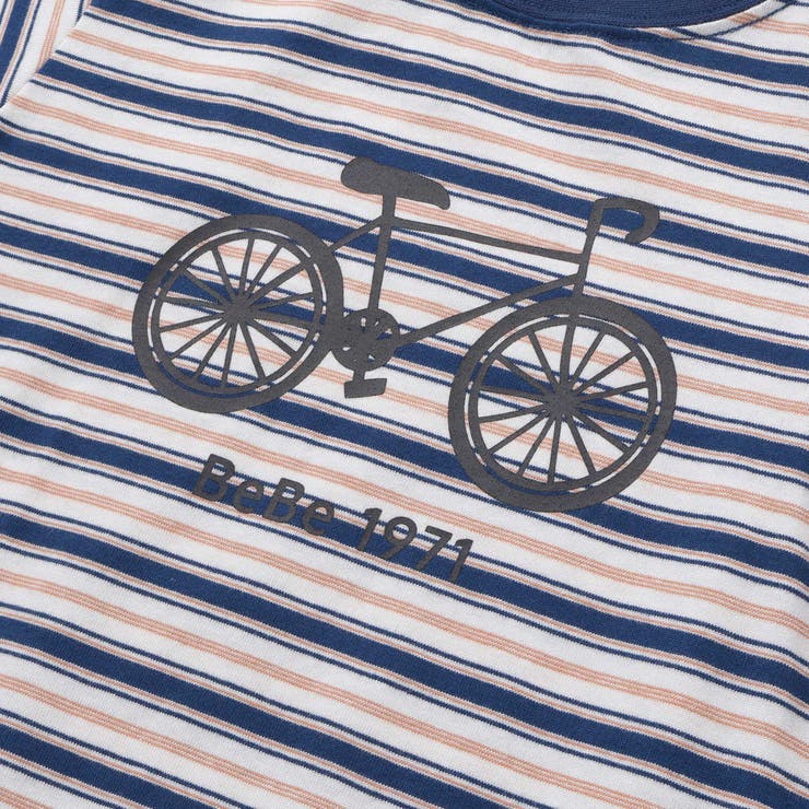 自転車プリントマルチボーダー天竺半袖Tシャツ(90~160cm) | BeBe | 詳細画像10 