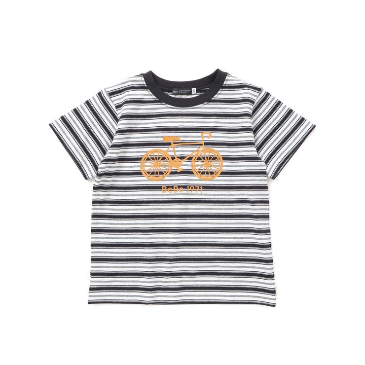 自転車プリントマルチボーダー天竺半袖Tシャツ(90~160cm) | BeBe | 詳細画像5 