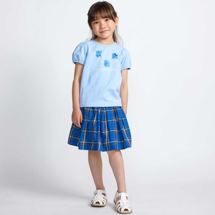 【 速乾 】フリルおさかなモチーフ天竺パフスリーブTシャツ(90~150cm) | BeBe | 詳細画像3 