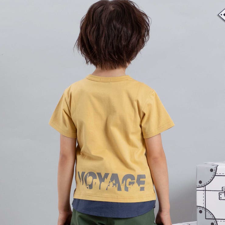 PARISチェックロゴレイヤード風天竺半袖Tシャツ(90~150cm) | BeBe | 詳細画像4 