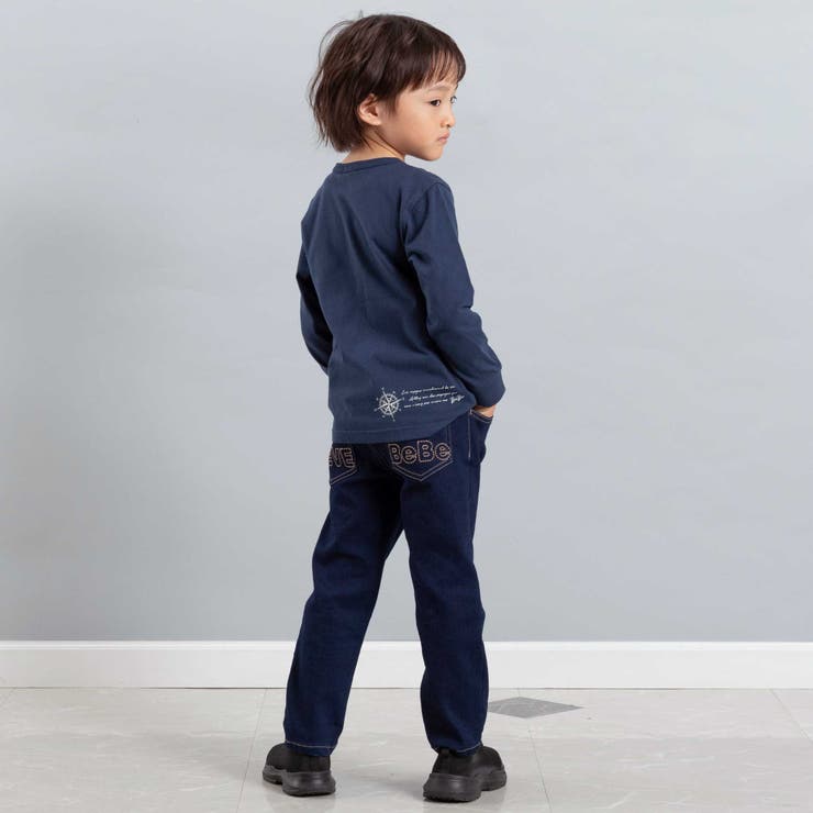 【抗菌・防臭】MAP＆FLAG袖リブ天竺長袖Tシャツ(90~150cm) | BeBe | 詳細画像3 