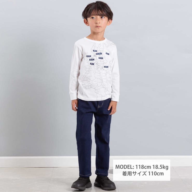 【抗菌・防臭】MAP＆FLAG袖リブ天竺長袖Tシャツ(90~150cm) | BeBe | 詳細画像4 