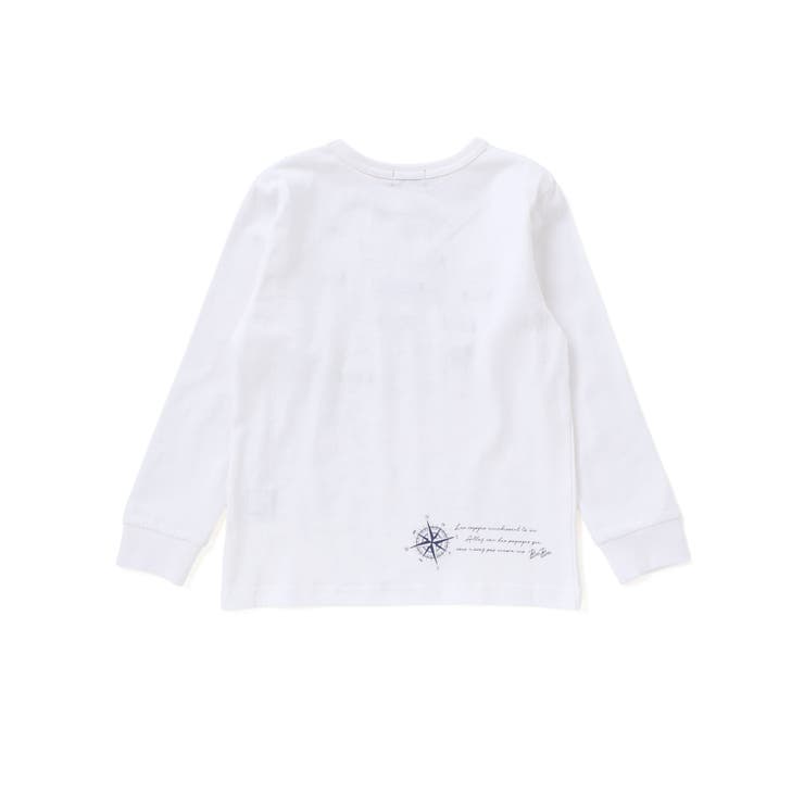 【抗菌・防臭】MAP＆FLAG袖リブ天竺長袖Tシャツ(90~150cm) | BeBe | 詳細画像8 