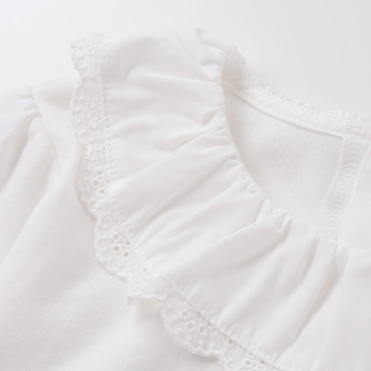 レースフリルカラース長袖Tシャツ(90~150cm) | BeBe | 詳細画像8 