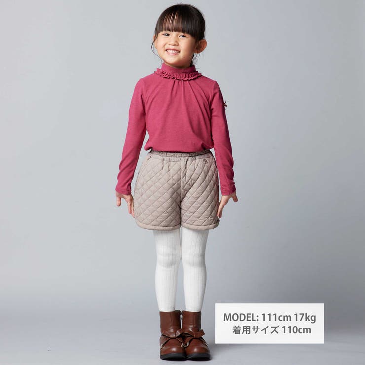 【日本製】ミップスウェードフリルハイネックTシャツ(80~150cm) | BeBe | 詳細画像2 