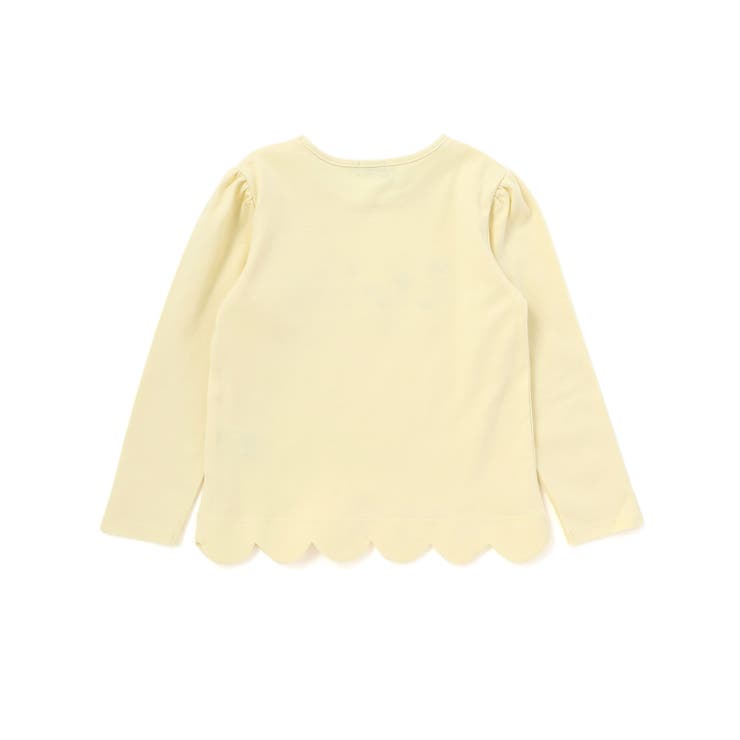 フラワーロゴ刺しゅうスカラップスムース長袖Tシャツ(90~150cm) | BeBe | 詳細画像4 