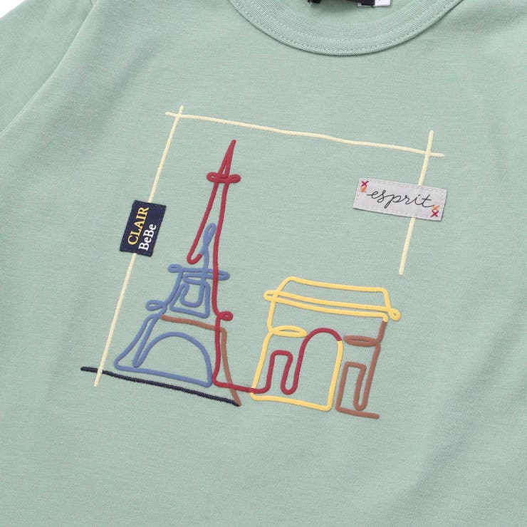 エッフェル塔プリントレイヤード風スムース長袖Tシャツ(90~150cm) | BeBe | 詳細画像10 