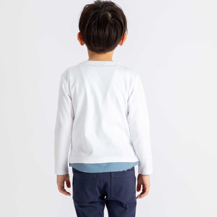 エッフェル塔プリントレイヤード風スムース長袖Tシャツ(90~150cm) | BeBe | 詳細画像4 