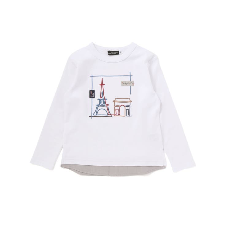 エッフェル塔プリントレイヤード風スムース長袖Tシャツ(90~150cm) | BeBe | 詳細画像5 