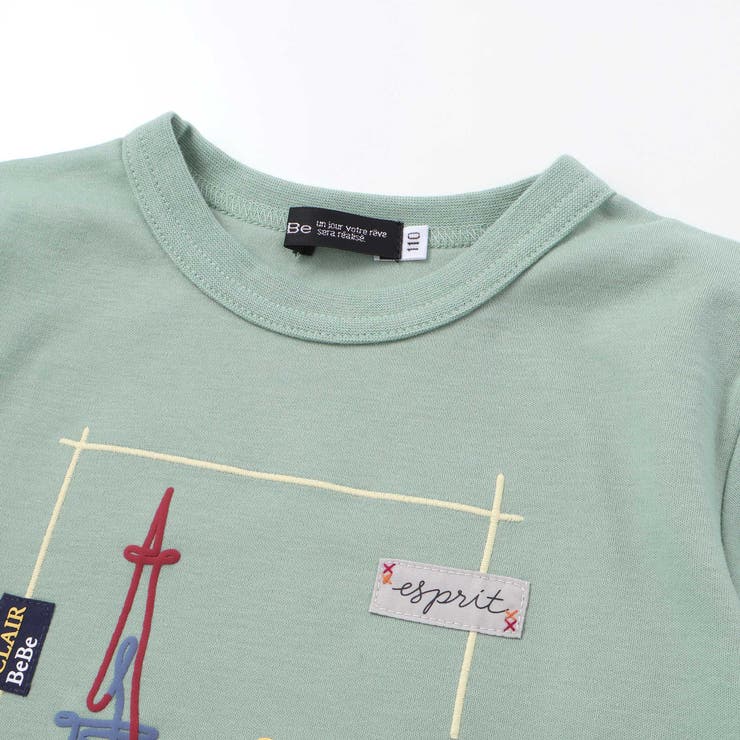 エッフェル塔プリントレイヤード風スムース長袖Tシャツ(90~150cm) | BeBe | 詳細画像9 