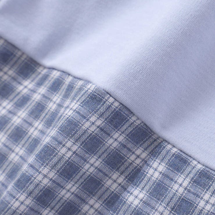 チェックスムース切り替えパッチロゴ長袖Tシャツ(90~160cm) | BeBe | 詳細画像15 