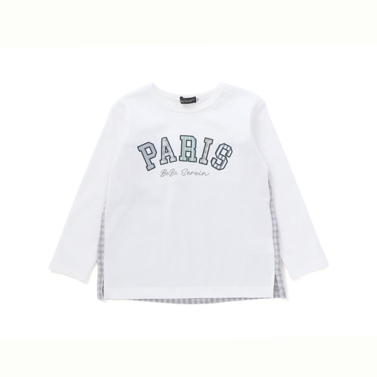 チェックスムース切り替えパッチロゴ長袖Tシャツ(90~160cm) | BeBe | 詳細画像5 