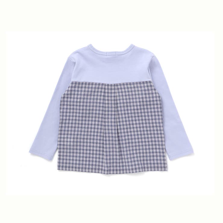 チェックスムース切り替えパッチロゴ長袖Tシャツ(90~160cm) | BeBe | 詳細画像8 