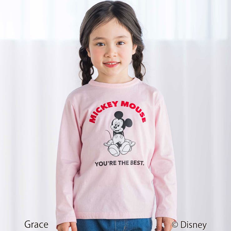 ピンク | 【Disney(ディズニー)】プリント天竺長袖Tシャツ(90~130cm) | BeBe
