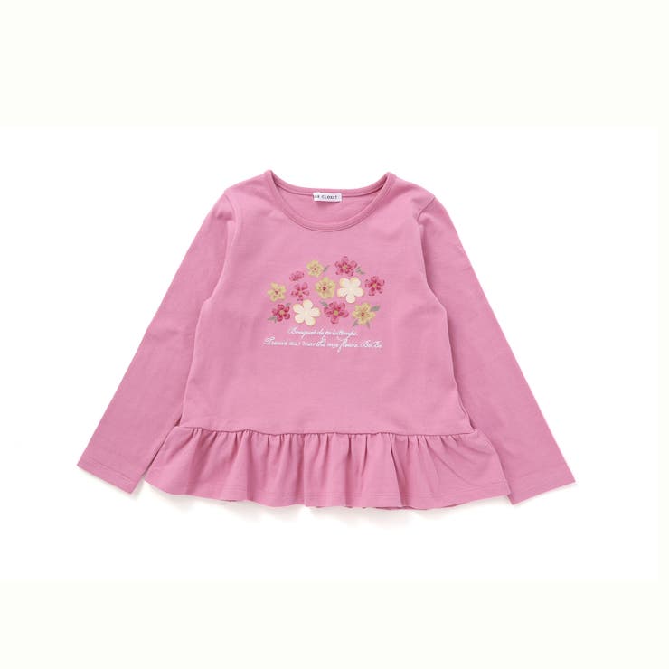 【抗菌防臭 UVカット】ペプラムフリルフラワーモチーフ天竺長袖Tシャツ(90~1… | BeBe | 詳細画像10 