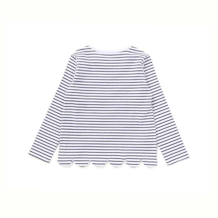 【抗菌防臭 UVカット】裾スカラップくま刺しゅう天竺長袖Tシャツ(90~130c… | BeBe | 詳細画像6 