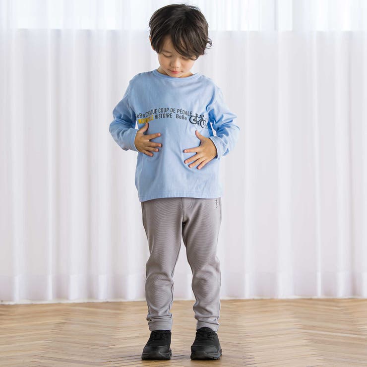 【抗菌防臭 UVカット】自転車プリントライン天竺長袖Tシャツ(90~130cm) | BeBe | 詳細画像3 