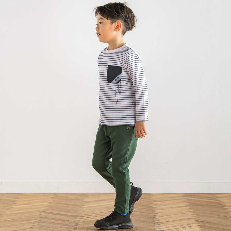 【抗菌防臭 UVカット】タフタポケットロゴプリント天竺長袖Tシャツ(90~130… | BeBe | 詳細画像3 