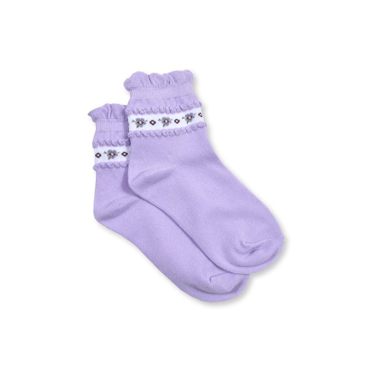 フラワー ジャガード ライン クルー ソックス (11~24cm) | BeBe | 詳細画像5 