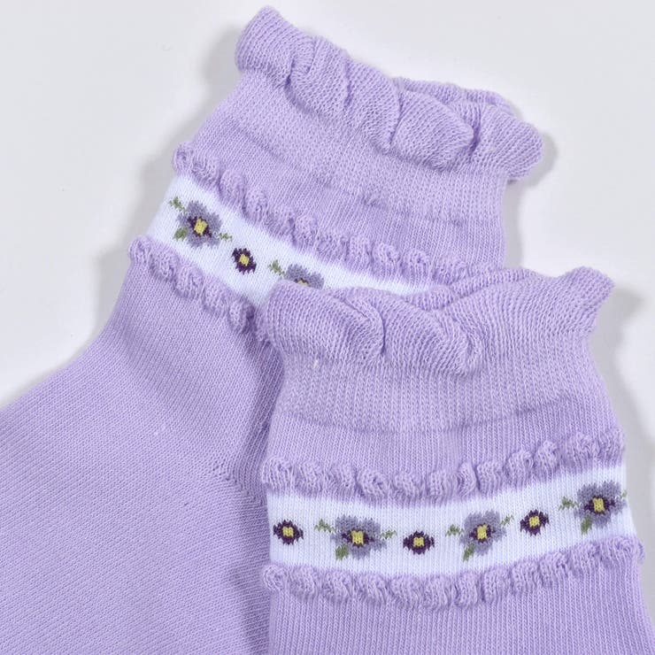 フラワー ジャガード ライン クルー ソックス (11~24cm) | BeBe | 詳細画像6 