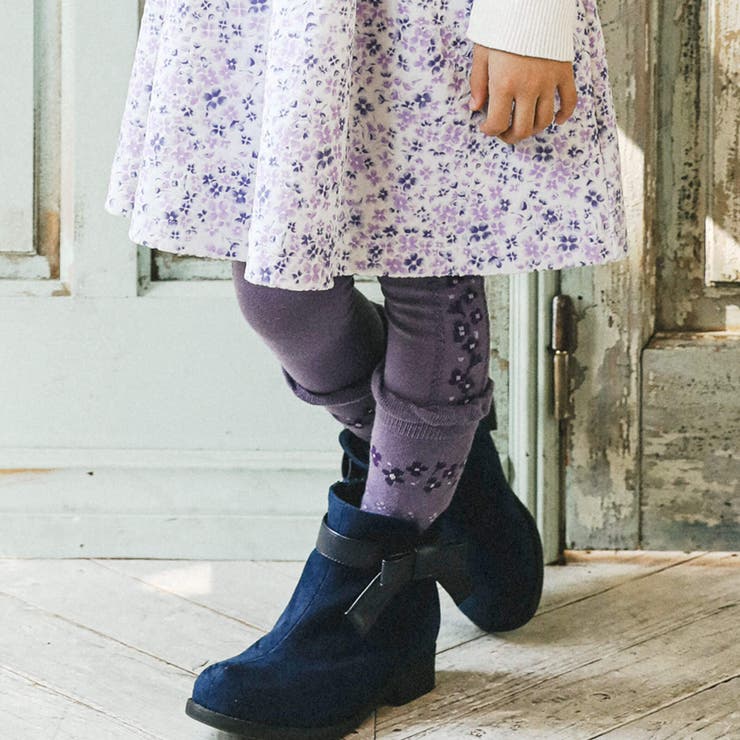 サイド花柄レギンスセット(80~140cm) | BeBe | 詳細画像2 