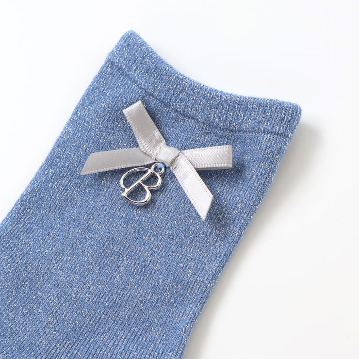 チャーム付きリボンラメクルーソックス(11~24cm) | BeBe | 詳細画像4 