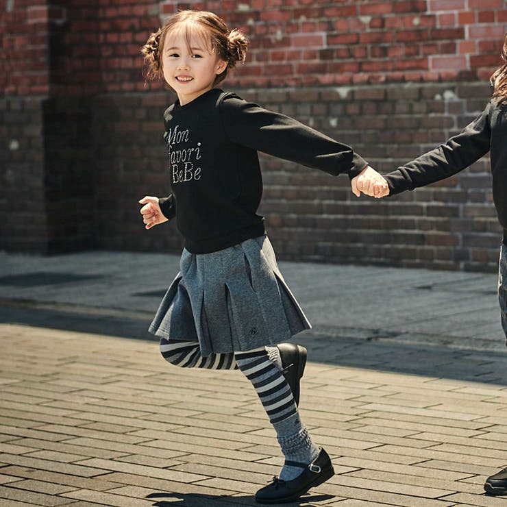 マルチボーダーレギンス+ショートルーズソックスセット(80~140cm) | BeBe | 詳細画像9 