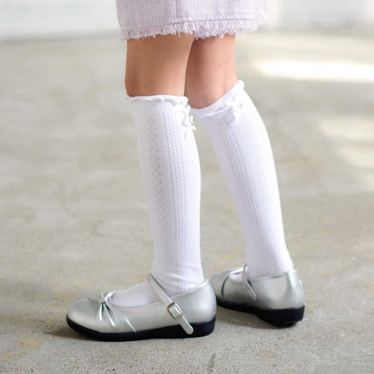 バックリボン透かし編みハイソックス(15~24cm) | BeBe | 詳細画像2 