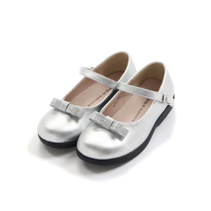 グレー | ラメリボンストラップシューズ(17~21cm) | BeBe