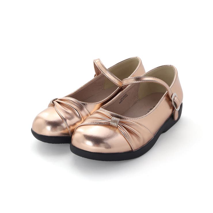 ベージュ | ギャザーリボンストラップシューズ(17~21cm) | BeBe