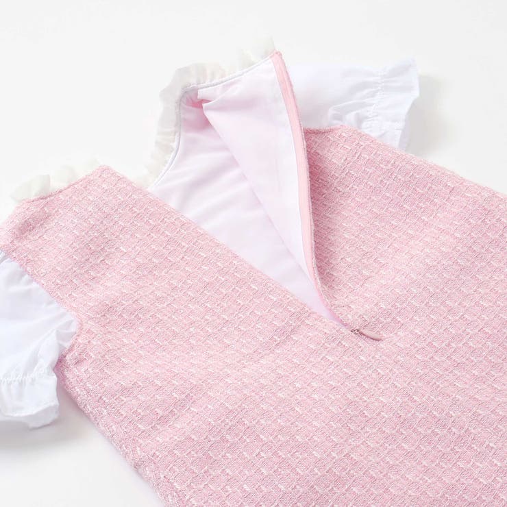 【お揃い】ブロッサムラメツイードパフスリーブワンピース(80~90cm) | BeBe | 詳細画像10 