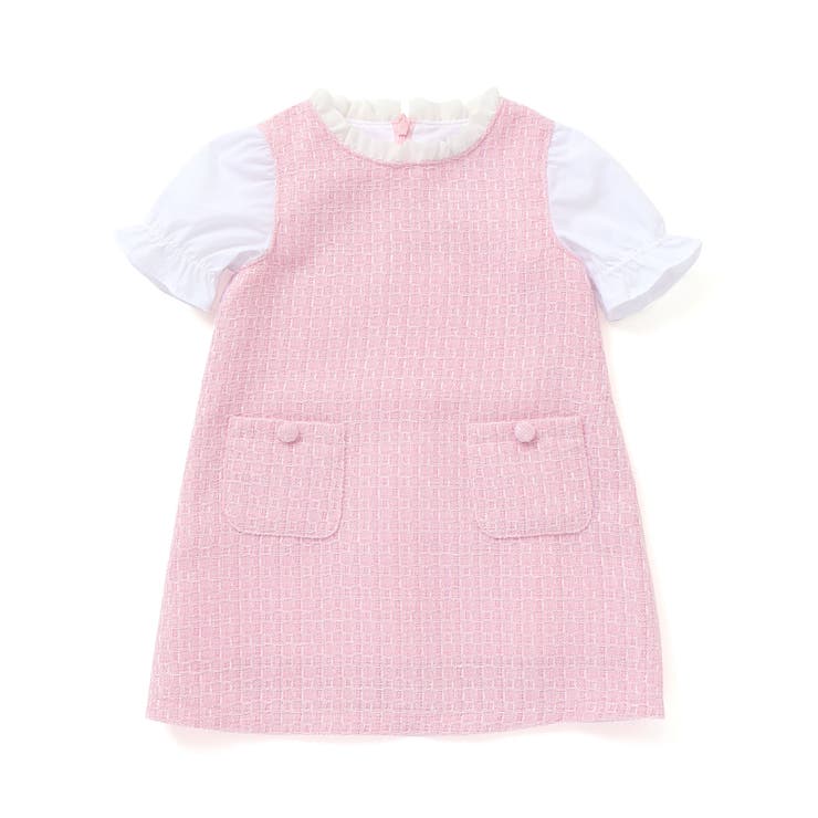 【お揃い】ブロッサムラメツイードパフスリーブワンピース(80~90cm) | BeBe | 詳細画像5 