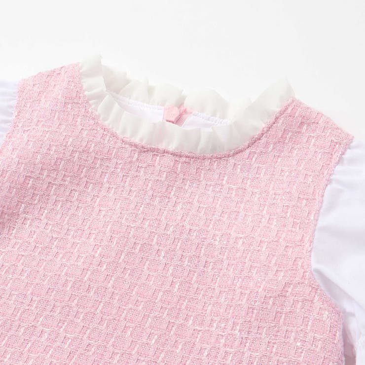 【お揃い】ブロッサムラメツイードパフスリーブワンピース(80~90cm) | BeBe | 詳細画像7 