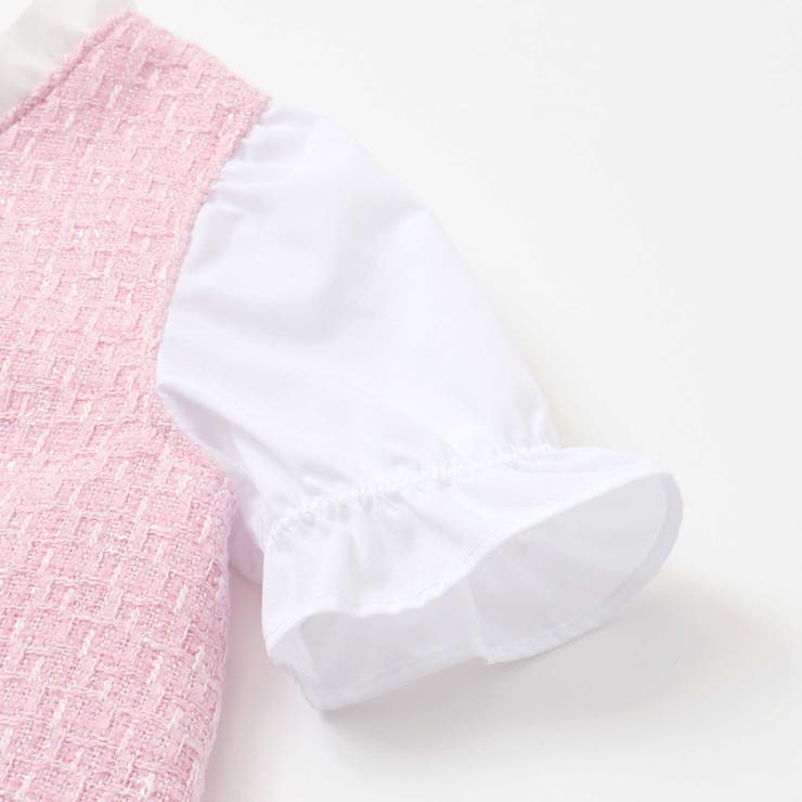 【お揃い】ブロッサムラメツイードパフスリーブワンピース(80~90cm) | BeBe | 詳細画像8 