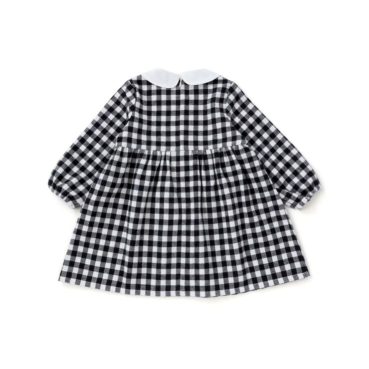 【お揃い】ネルギンガムチェック丸襟長袖ワンピース(80~100cm) | BeBe | 詳細画像11 