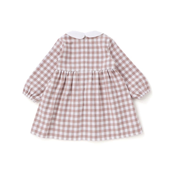 【お揃い】ネルギンガムチェック丸襟長袖ワンピース(80~100cm) | BeBe | 詳細画像9 
