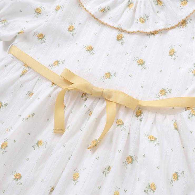 【お揃い】花柄フリルカラーパフスリーブワンピース(80~100cm) | BeBe | 詳細画像11 