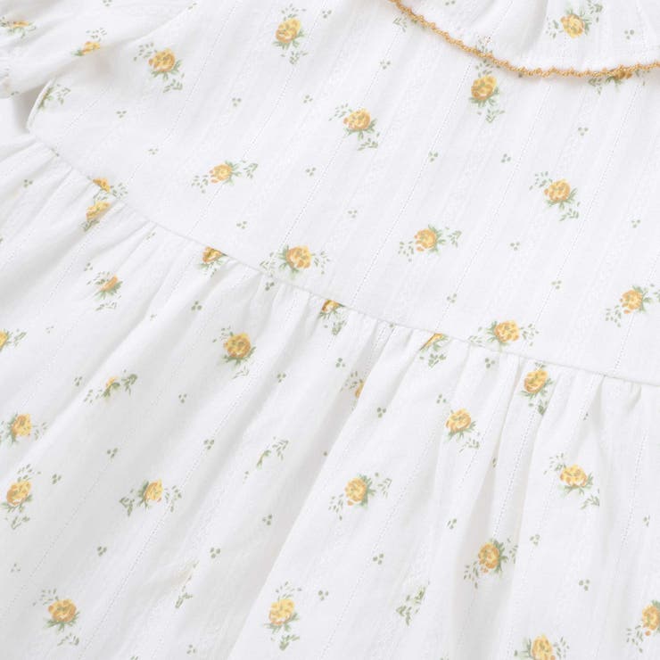 【お揃い】花柄フリルカラーパフスリーブワンピース(80~100cm) | BeBe | 詳細画像13 