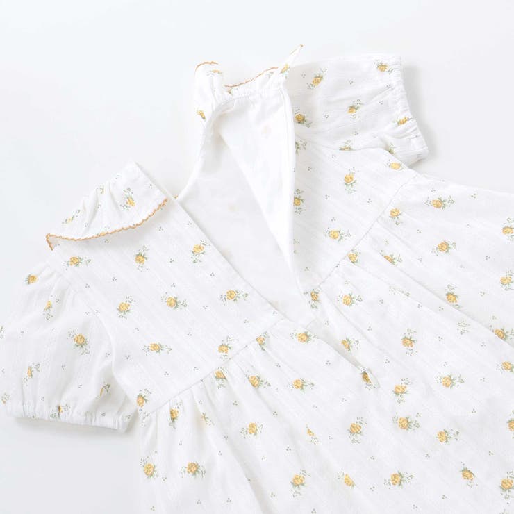 【お揃い】花柄フリルカラーパフスリーブワンピース(80~100cm) | BeBe | 詳細画像15 