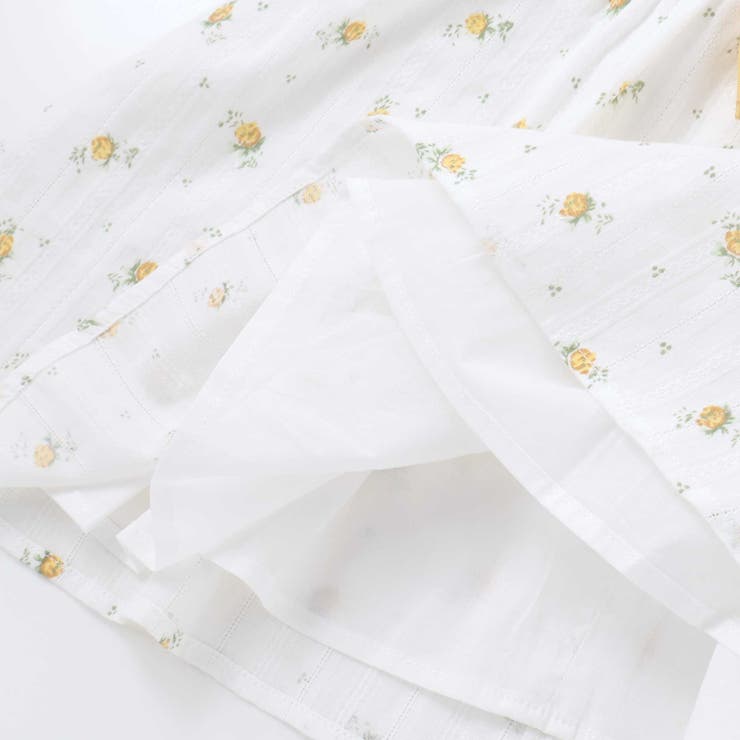 【お揃い】花柄フリルカラーパフスリーブワンピース(80~100cm) | BeBe | 詳細画像17 