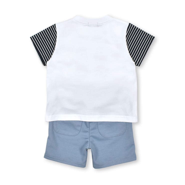 ひよこ水兵プリント切り替えTシャツ+パンツセット(80~90cm) | BeBe | 詳細画像5 