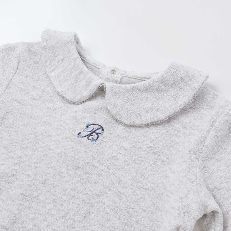 針抜き丸襟長袖ブラウス+サスペンダースカートセット(80~100cm) | BeBe | 詳細画像10 