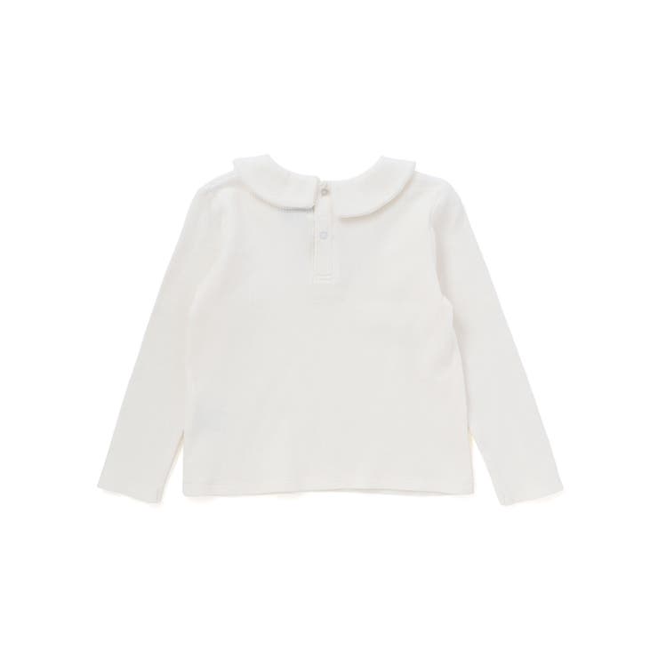 針抜き丸襟長袖ブラウス+サスペンダースカートセット(80~100cm) | BeBe | 詳細画像4 