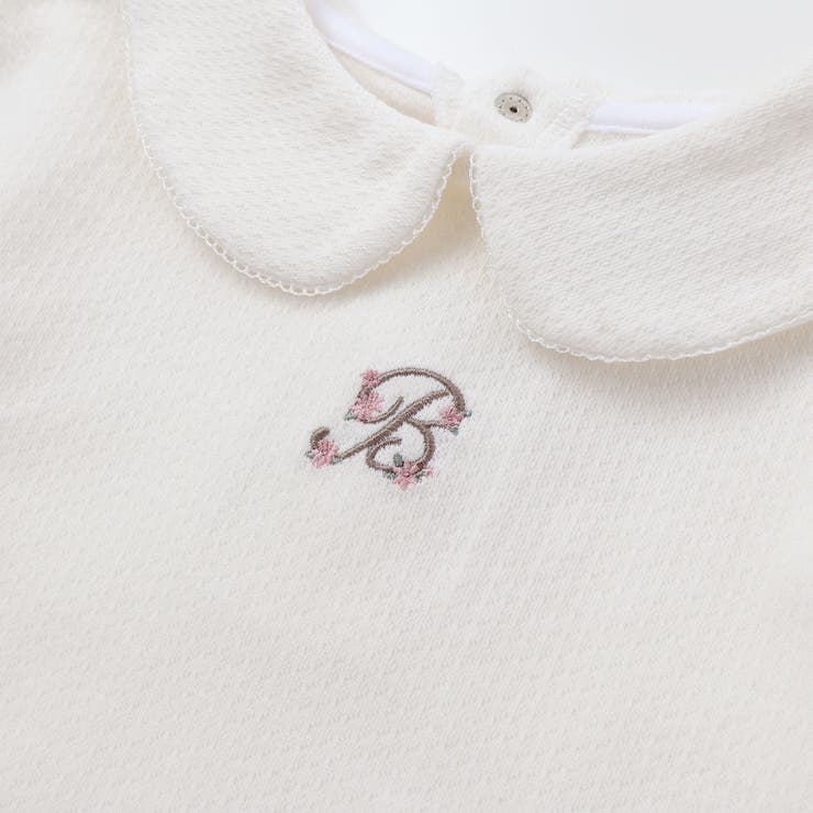 針抜き丸襟長袖ブラウス+サスペンダースカートセット(80~100cm) | BeBe | 詳細画像5 