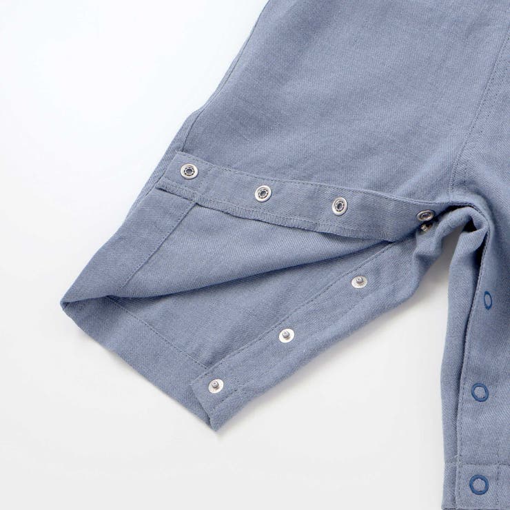 スラブ天竺肘パッチ長袖Tシャツ+オーバーオールセット(80~90cm) | BeBe | 詳細画像15 