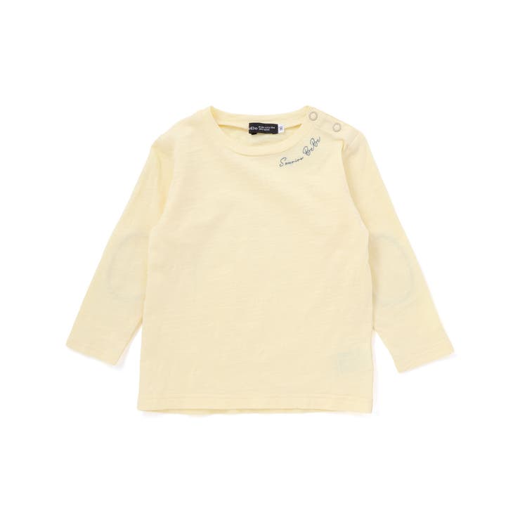 スラブ天竺肘パッチ長袖Tシャツ+オーバーオールセット(80~90cm) | BeBe | 詳細画像2 