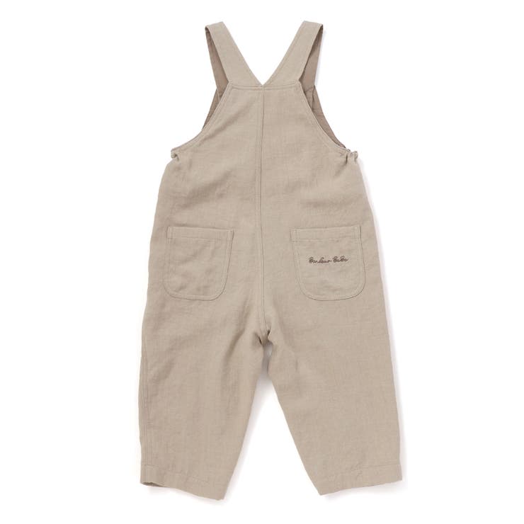 スラブ天竺肘パッチ長袖Tシャツ+オーバーオールセット(80~90cm) | BeBe | 詳細画像4 