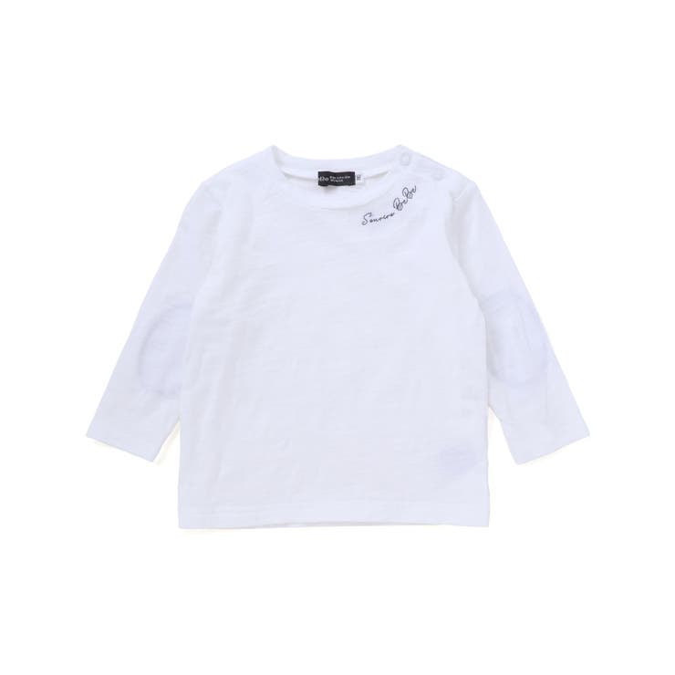 スラブ天竺肘パッチ長袖Tシャツ+オーバーオールセット(80~90cm) | BeBe | 詳細画像8 