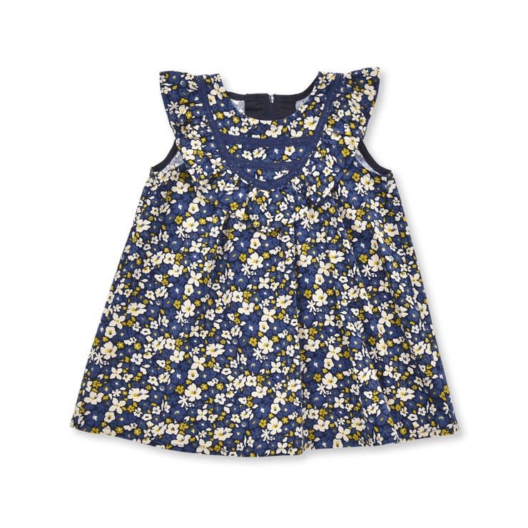 【お揃い】シャツコールフラワープリントヨークフリルワンピース(80~90cm) | BeBe | 詳細画像3 